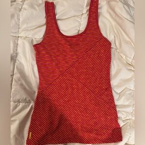 Lole Red and Orange Striped Tank Top